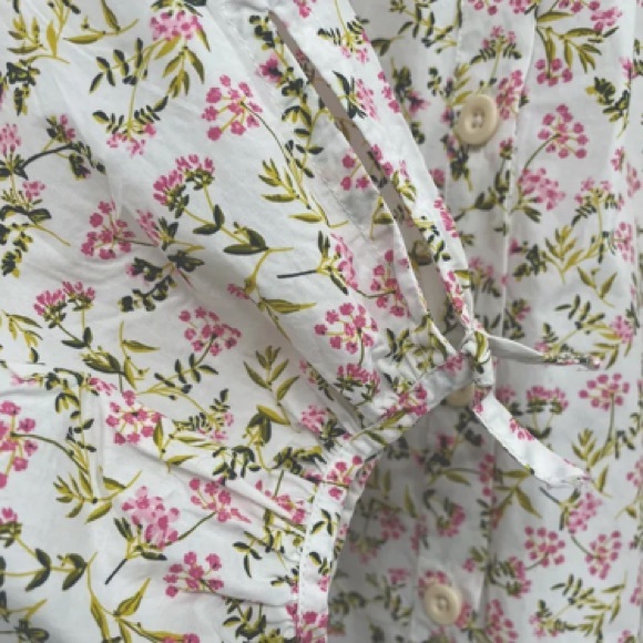 J. Crew Tie Sleeve Button Front Meadow Floral Blouse S - Picture 8 of 12
